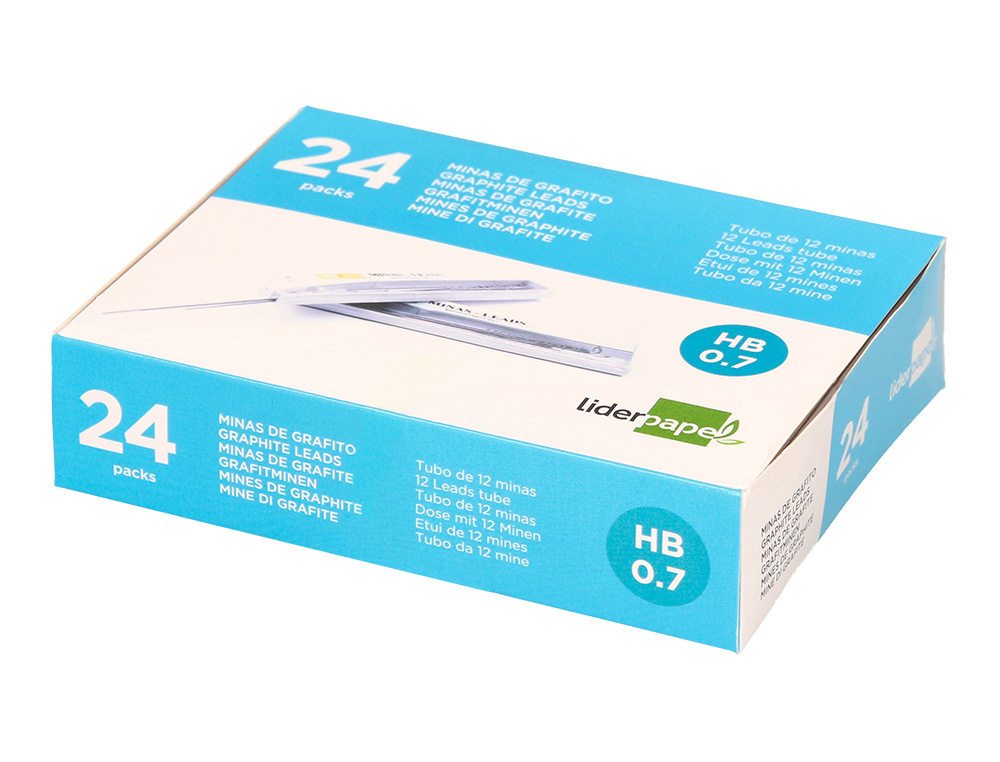 MINAS LIDERPAPEL GRAFITE 0,7 MM HB TUBO DE 12 MINAS