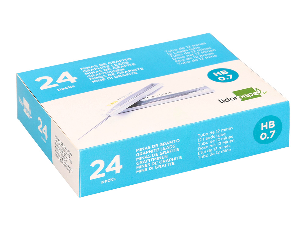 MINAS LIDERPAPEL GRAFITE 0,7 MM HB TUBO DE 12 MINAS