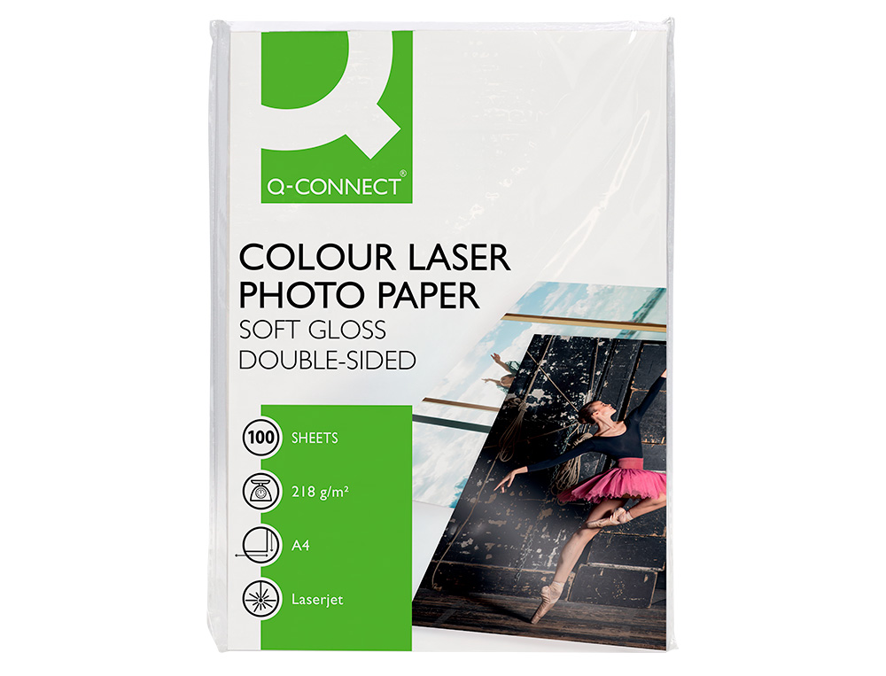 PAPEL FOTOGRAFIA Q-CONNECT GLOSSY 218 GR CAIXA 100 FOLHAS