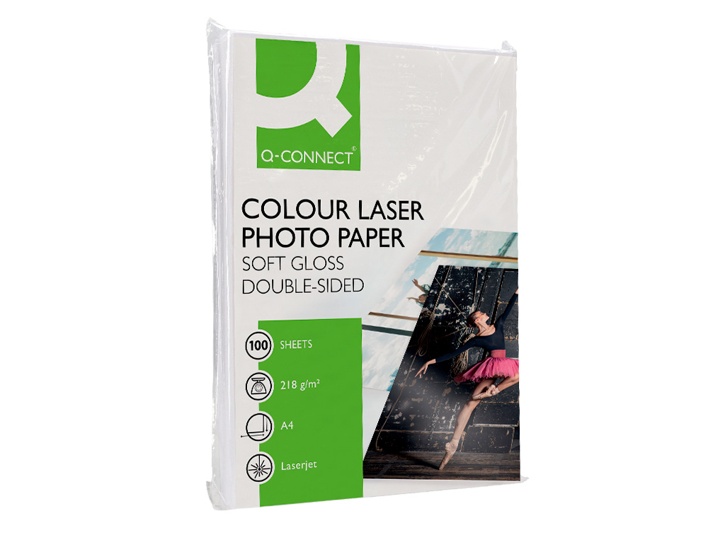 PAPEL FOTOGRAFIA Q-CONNECT GLOSSY 218 GR CAIXA 100 FOLHAS