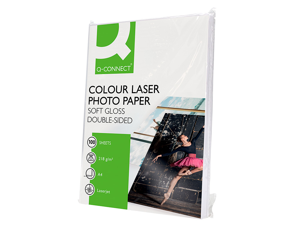 PAPEL FOTOGRAFIA Q-CONNECT GLOSSY 218 GR CAIXA 100 FOLHAS