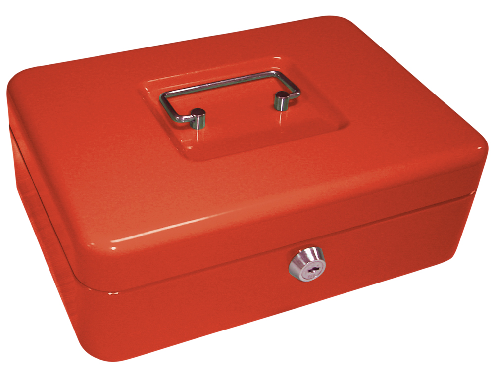 COFRE COM BANDEJA PARA MOEDAS Q-CONNECT 250X90X180 MM VERMELHO