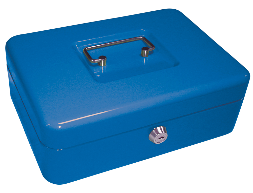 COFRE COM BANDEJA PARA MOEDAS Q-CONNECT 250X90X180 MM AZUL