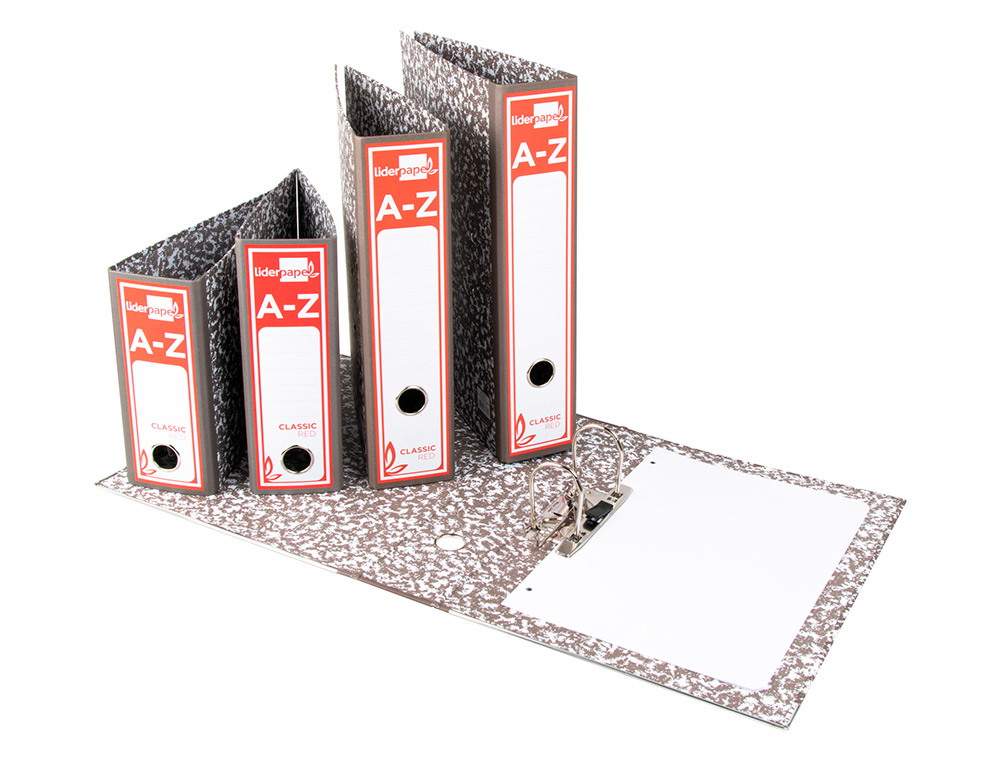 PASTA DE ARQUIVO LIDERPAPEL CLASSIC RED CARTAO FORRADO QUARTO NATURAL GASPEADA CINZA