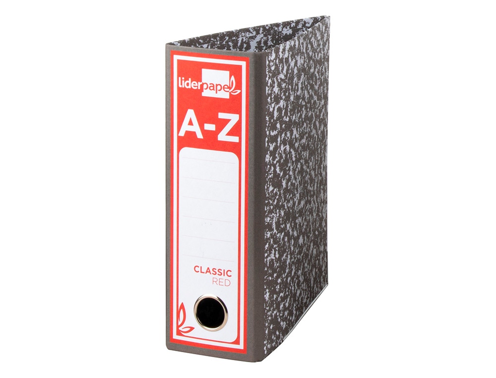 PASTA DE ARQUIVO LIDERPAPEL CLASSIC RED CARTAO FORRADO QUARTO NATURAL GASPEADA CINZA