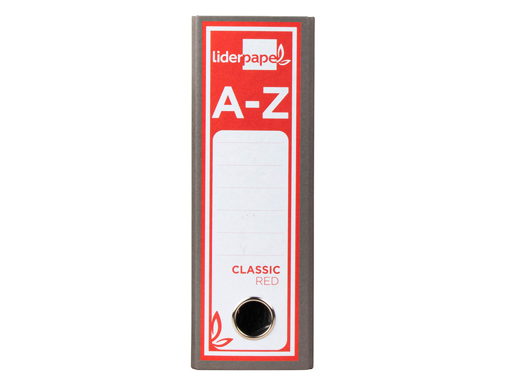 PASTA DE ARQUIVO LIDERPAPEL CLASSIC RED CARTAO FORRADO QUARTO NATURAL GASPEADA CINZA