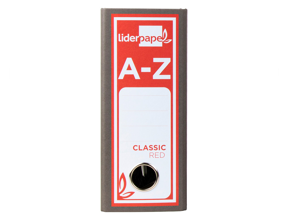 PASTA DE ARQUIVO LIDERPAPEL CLASSIC RED CARTAO FORRADO QUARTO AO BAIXO GASPEADO CINZA