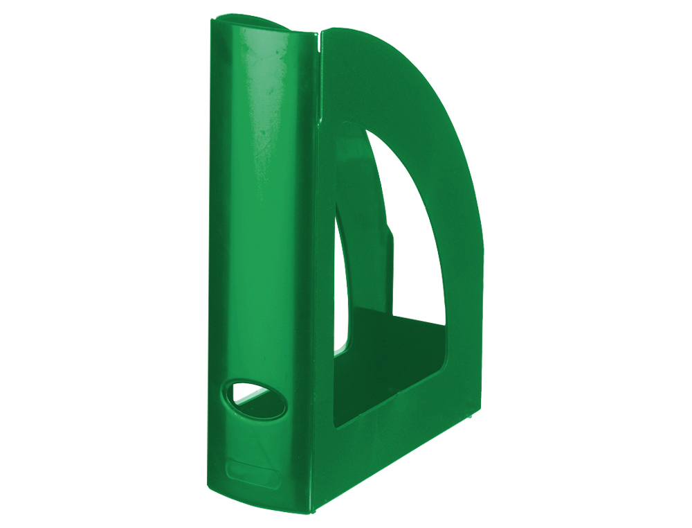 PORTA REVISTAS PLASTICO Q-CONNECT VERDE OPACO