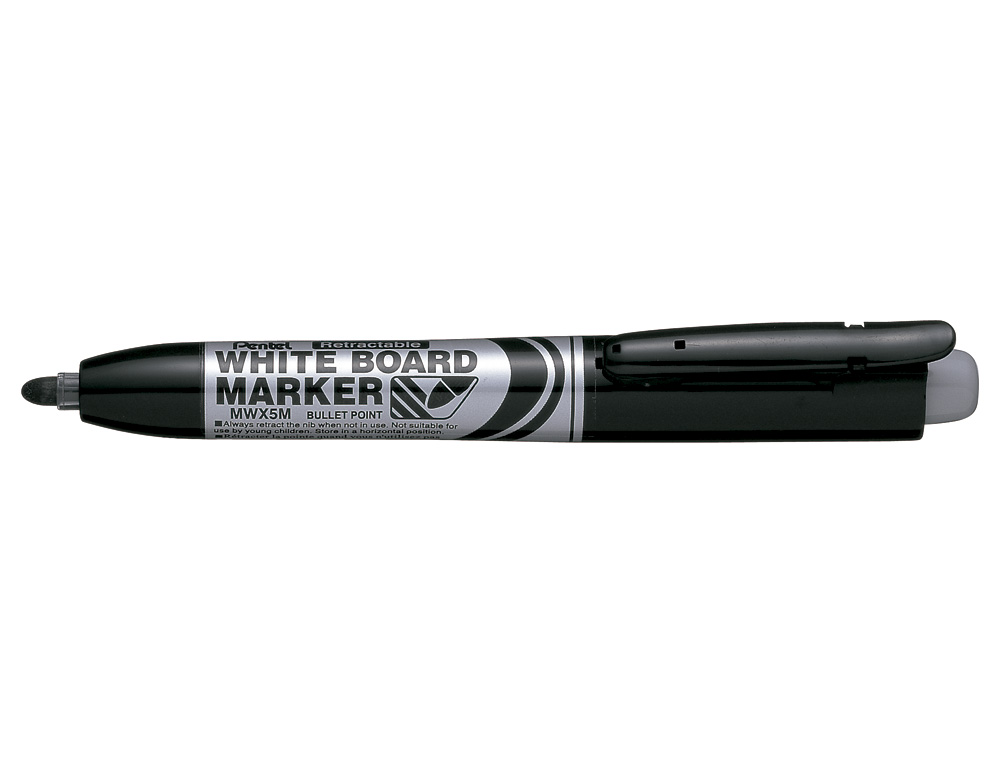 MARCADOR PENTEL MWX5M QUADROS BR RETRATIL 5 MM PRETO