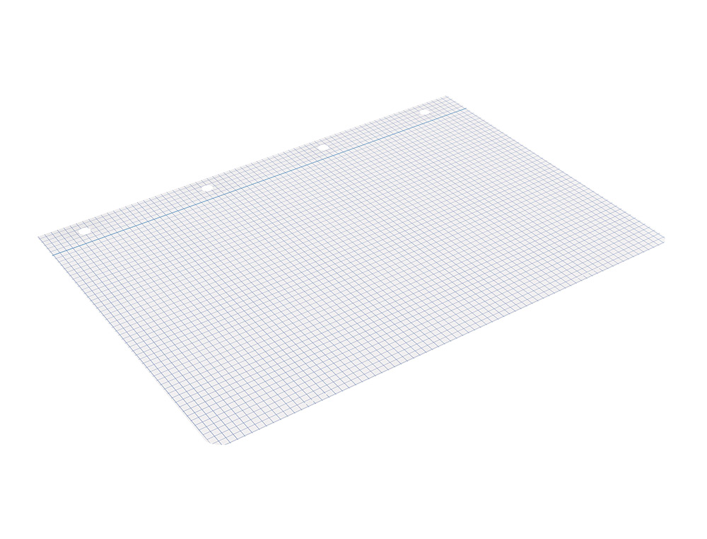 RECARGA LIDERPAPEL DIN A4 100 FOLHAS 100G/M2 QUADRICULA 4MM COM MARGEM 4 FUROS