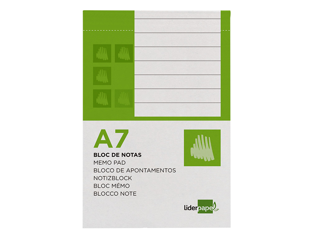 BLOCO DE APONTAMENTOS LIDERPAPEL DIN A7 80 F PAUTADO