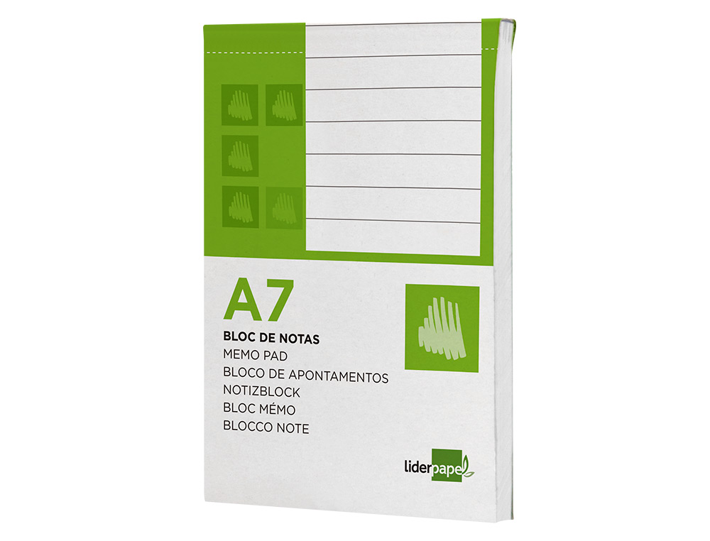 BLOCO DE APONTAMENTOS LIDERPAPEL DIN A7 80 F PAUTADO