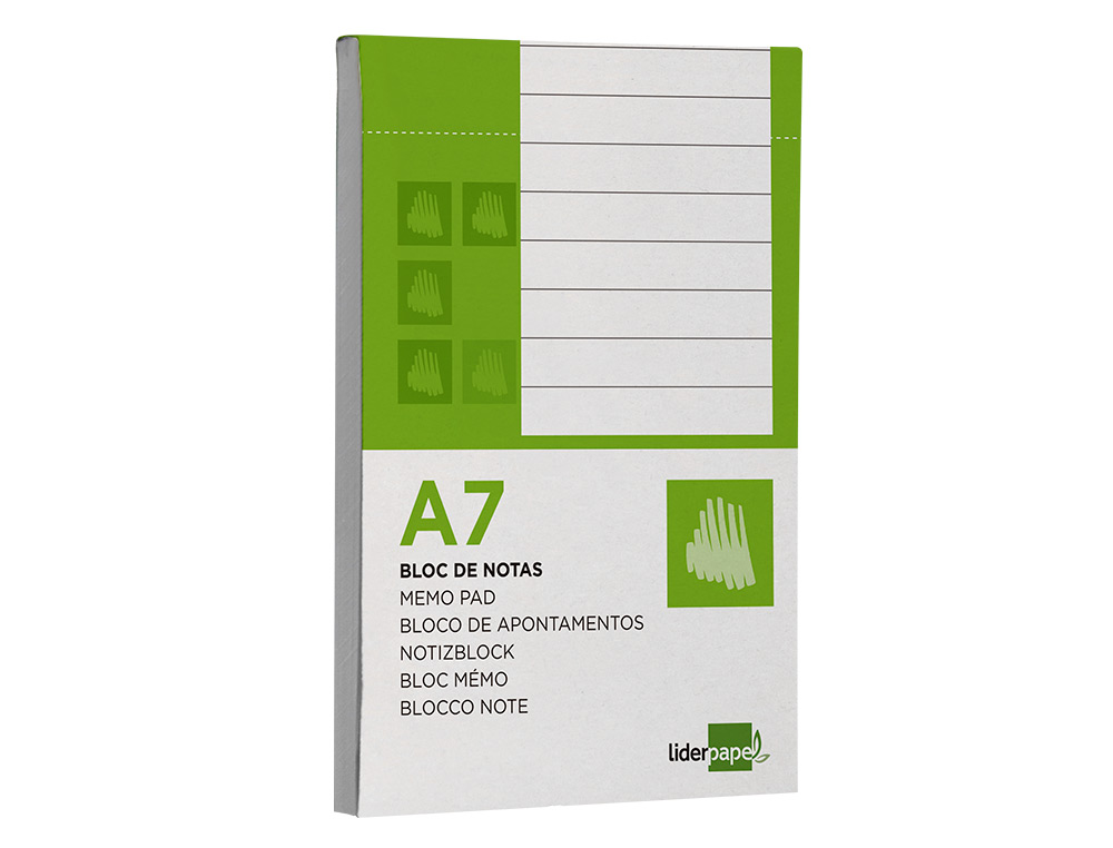 BLOCO DE APONTAMENTOS LIDERPAPEL DIN A7 80 F PAUTADO