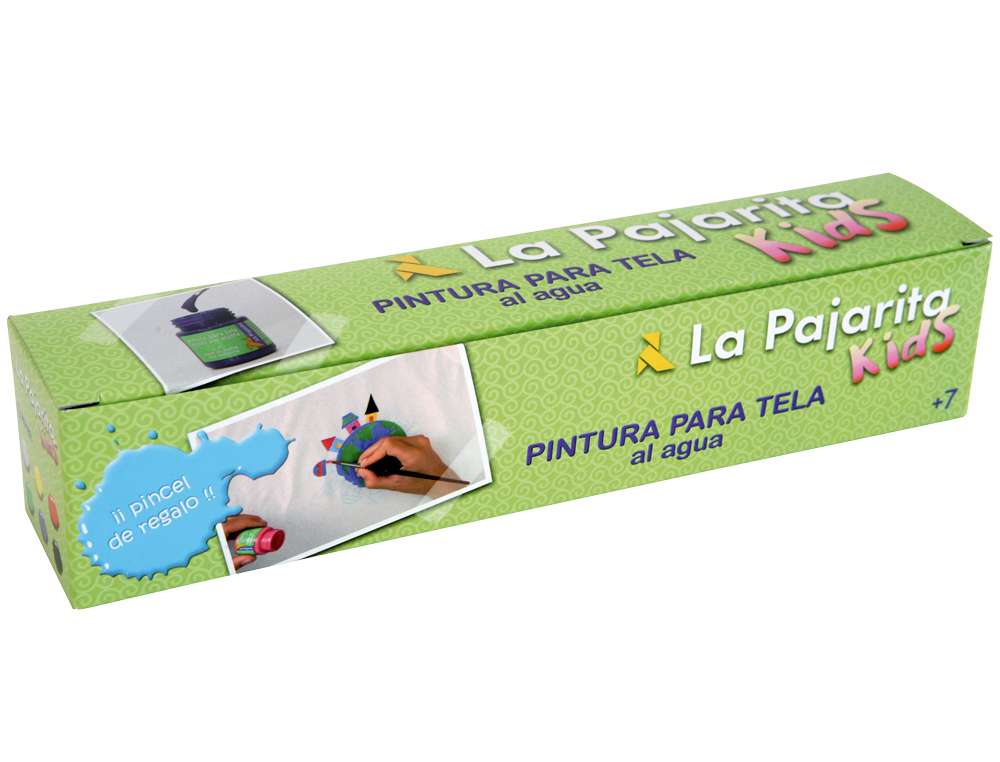 PINTURA PARA TECIDO LA PAJARITA -SET DE 6 CORES SORTIDAS+ PINCEL