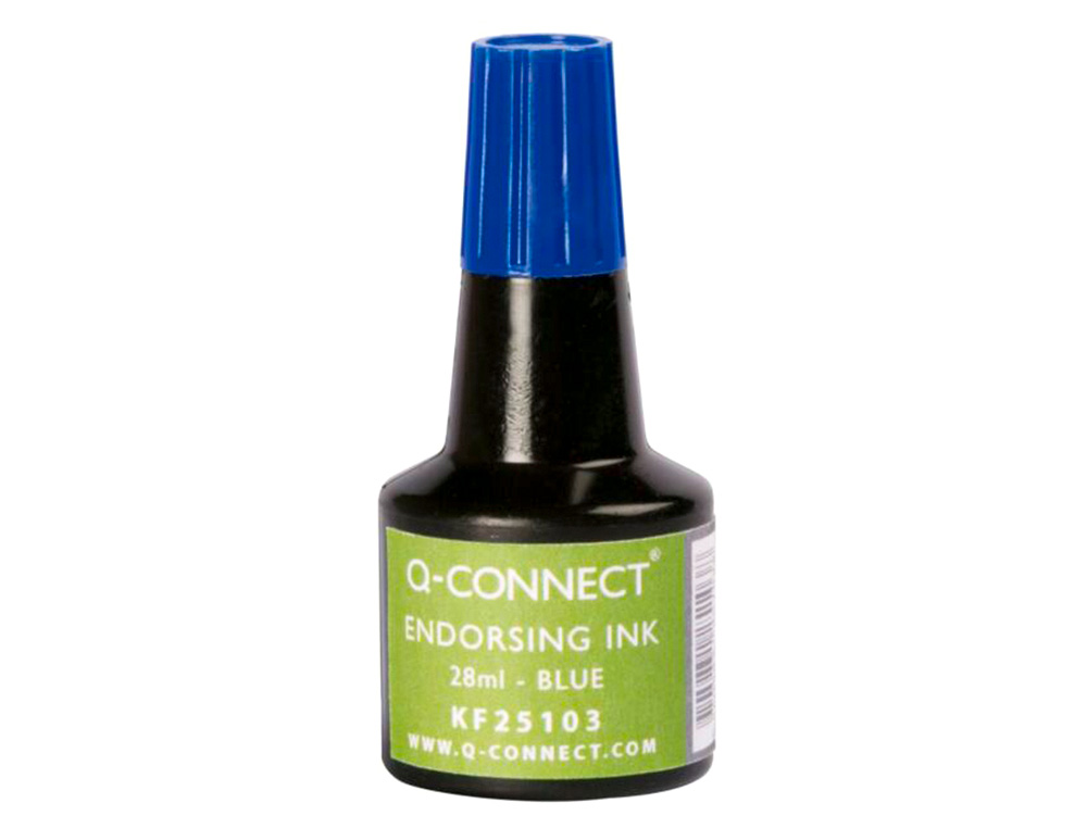 TINTA PARA ALMOFADA Q-CONNECT AZUL FRASCO DE 28 ML