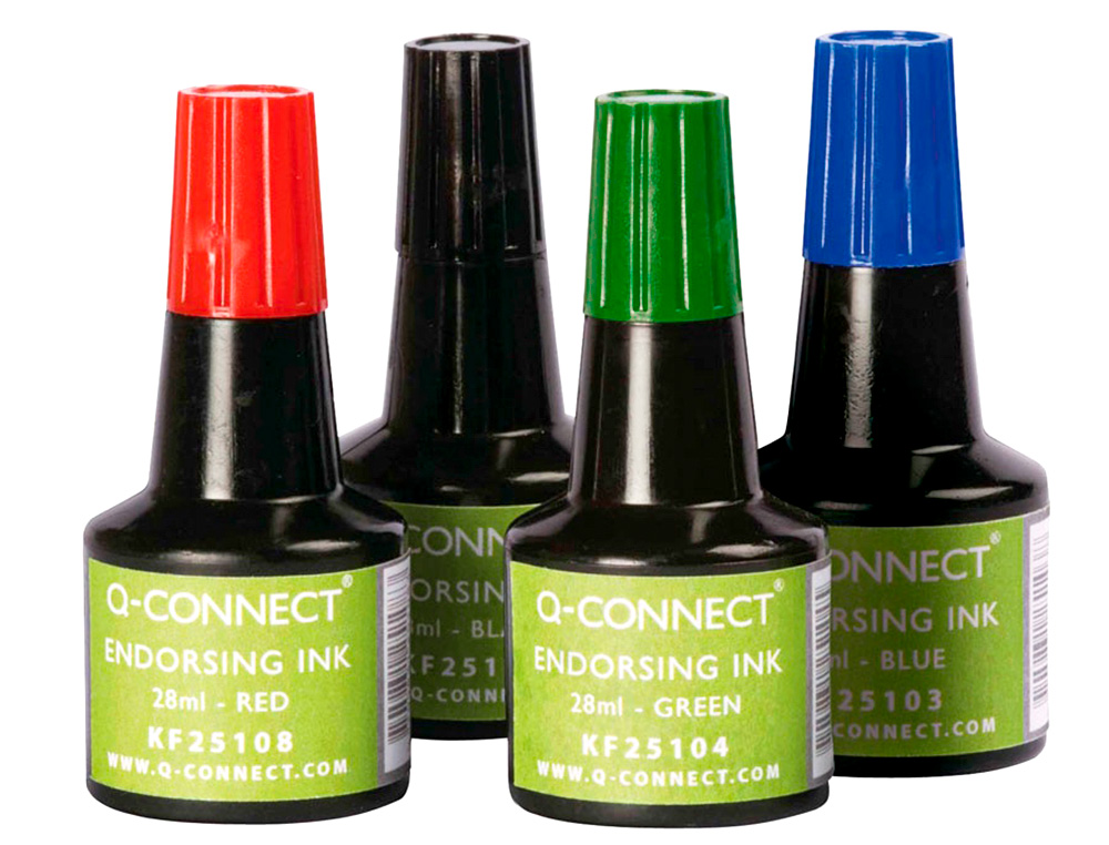 TINTA PARA ALMOFADA Q-CONNECT AZUL FRASCO DE 28 ML