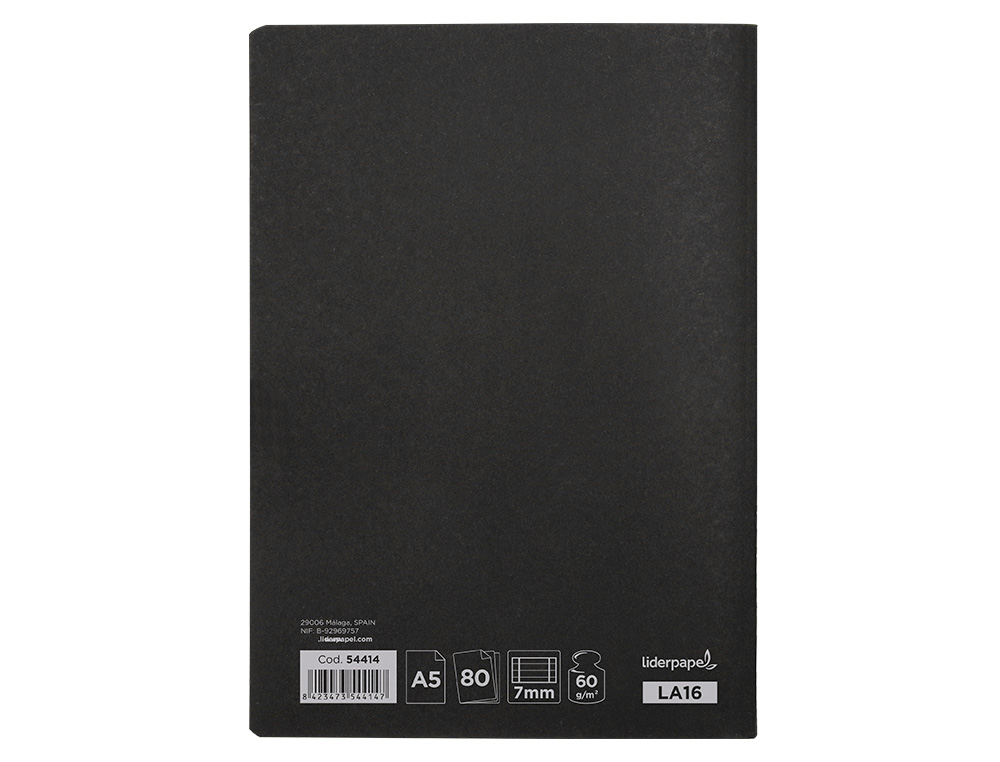 CADERNO AGRAFADO LIDERPAPEL CAPA PRETA DIN A5 80 F PAUTADO 60GR