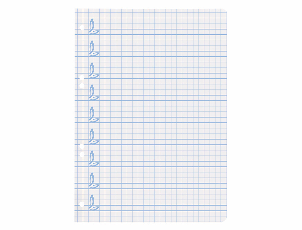 RECAMBIO LIDERPAPEL CUARTO 100 H CUADRICULADO PAUTADO 5 MM 6 TALADROS UNIVERSAL 60 GR