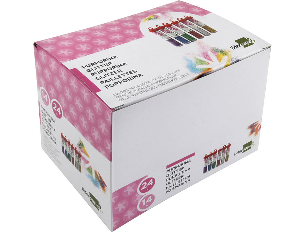 PURPURINA LIDERPAPEL FANTASIA CORES METALICAS SORTIDAS FRASCO DE 14 GR
