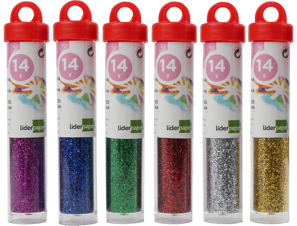 PURPURINA LIDERPAPEL FANTASIA CORES METALICAS SORTIDAS FRASCO DE 14 GR
