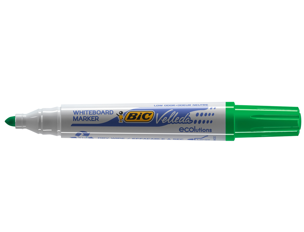 MARCADOR BIC VELLEDA PARA QUADRO BRANCO COR VERDE PONTA REDONDA 1,3 MM