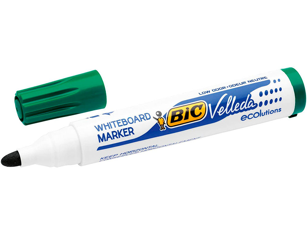 MARCADOR BIC VELLEDA PARA QUADRO BRANCO COR VERDE PONTA REDONDA 1,3 MM