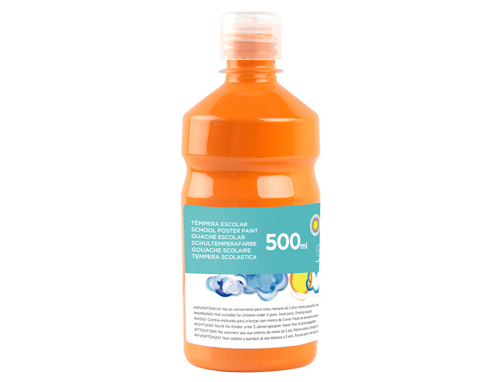 GUACHE ESCOLAR LIDERPAPEL 500 ML LARANJA