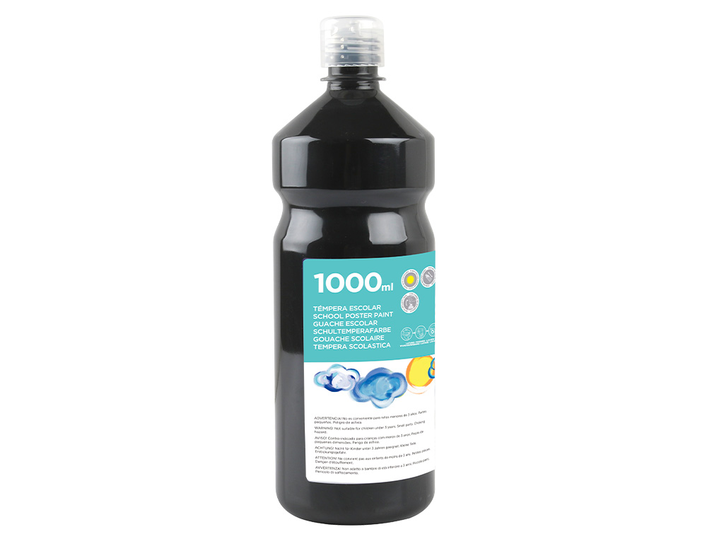 GUACHE ESCOLAR LIDERPAPEL 1000 ML PRETO