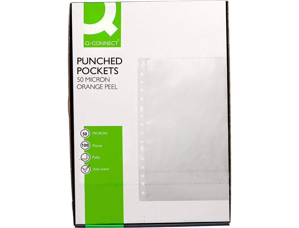 BOLSA CATALOGO/MICA Q-CONNECT FOLIO 50 MICRONS MARTELADA CAIXA DE 100 UNIDADES