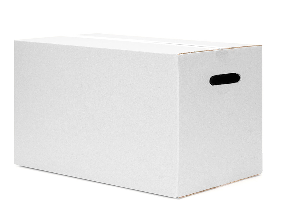 CAIXA PARA EMBALAR Q-CONNECT ANONIMA BRANCA COM ASAS DUPLO CANAL 450X280 MM