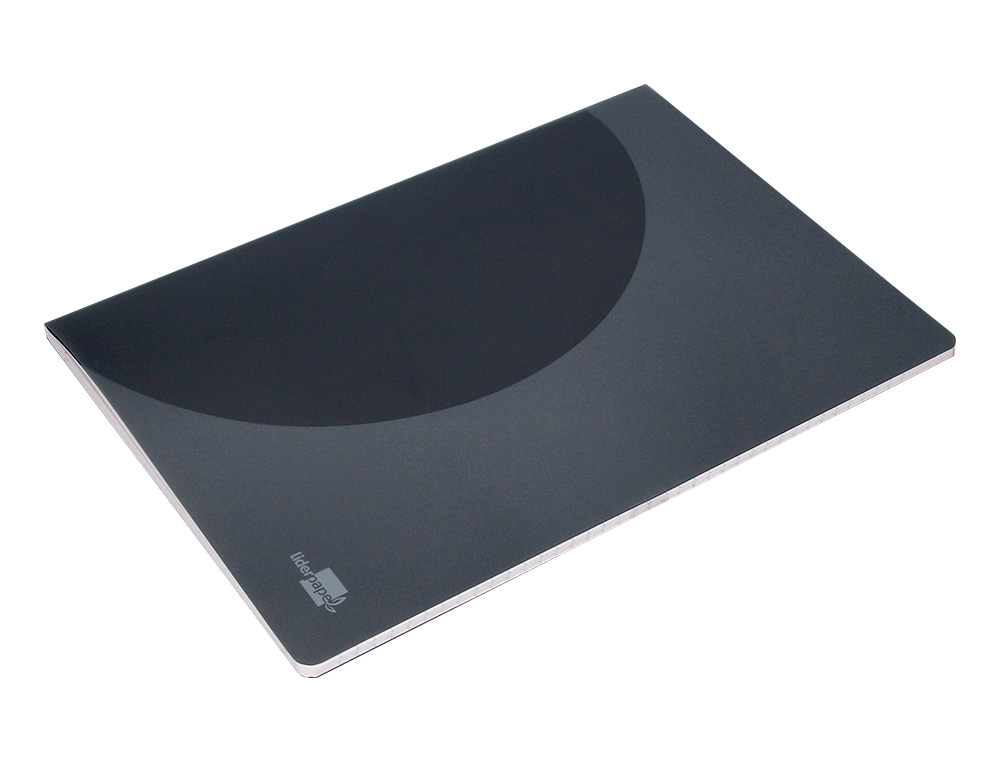 CADERNO AGRAFADO LIDERPAPEL 360 CAPA DE PLASTICO DIN A5 48 F 90 GR 5MM COM DUPLA MARGEM CAPA PRETA