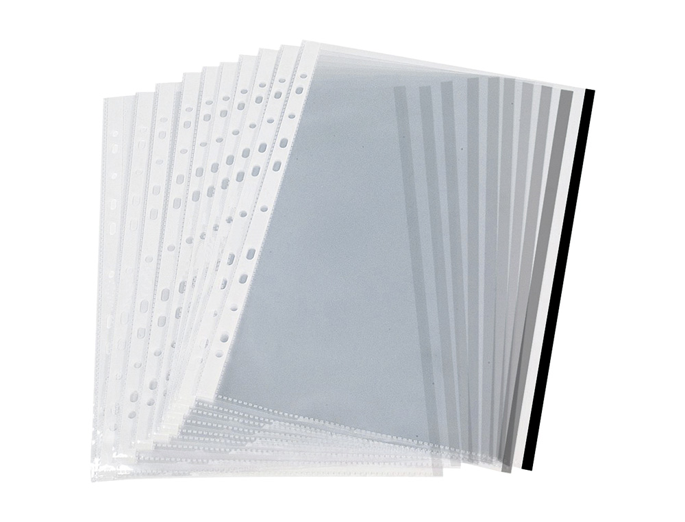 BOLSA CATALOGO/MICA Q-CONNECT DIN A4 70 MICRONS PP CRISTAL COM BORDA PRETA BOLSA DE 10 UNIDADES