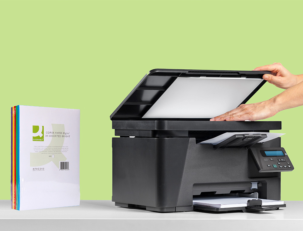 PAPEL DE COR Q-CONNECT DIN A4 5 CORES SORTIDAS EMBALAGEM DE 500 FOLHAS