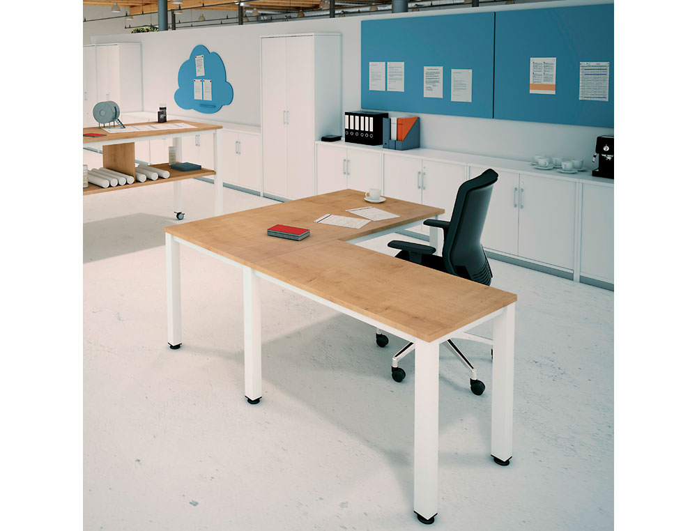 MESA DE ESCRITORIO ROCADA EXECUTIVE 2002AD01 ALUMINIO /FAIA 160X80 CM
