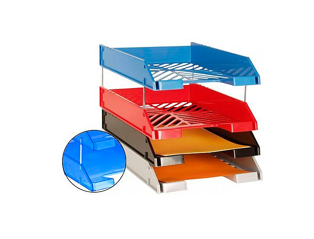 VARA ELEVADORA METALICA PARA BANDEJAS DE SECRETRIA REF. 715 FM 50 MM PACK DE 4 UNIDADES