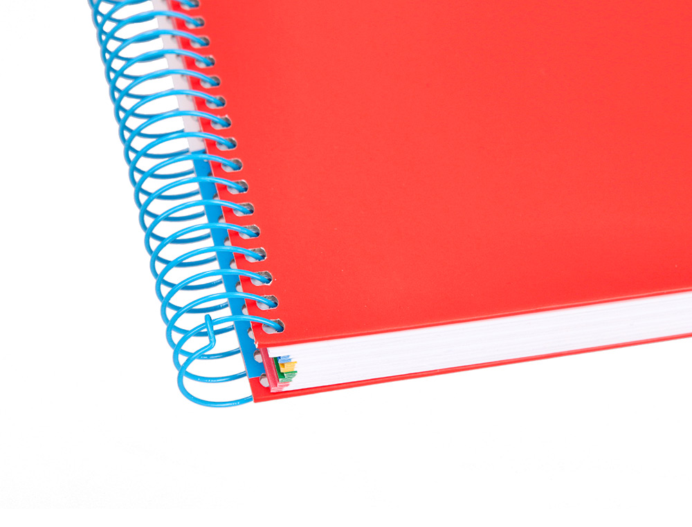 CADERNO ESPIRAL DIN A4 ANTARTIK CAPA FORRADA 120 F 100 GR PAUTADO 5 BANDAS DE CORES 4 FUROS CORES SORTIDAS