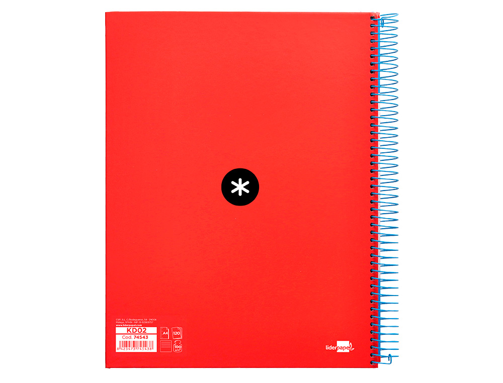 CADERNO ESPIRAL DIN A4 ANTARTIK CAPA FORRADA 120 F 100 GR PAUTADO 5 BANDAS DE CORES 4 FUROS CORES SORTIDAS