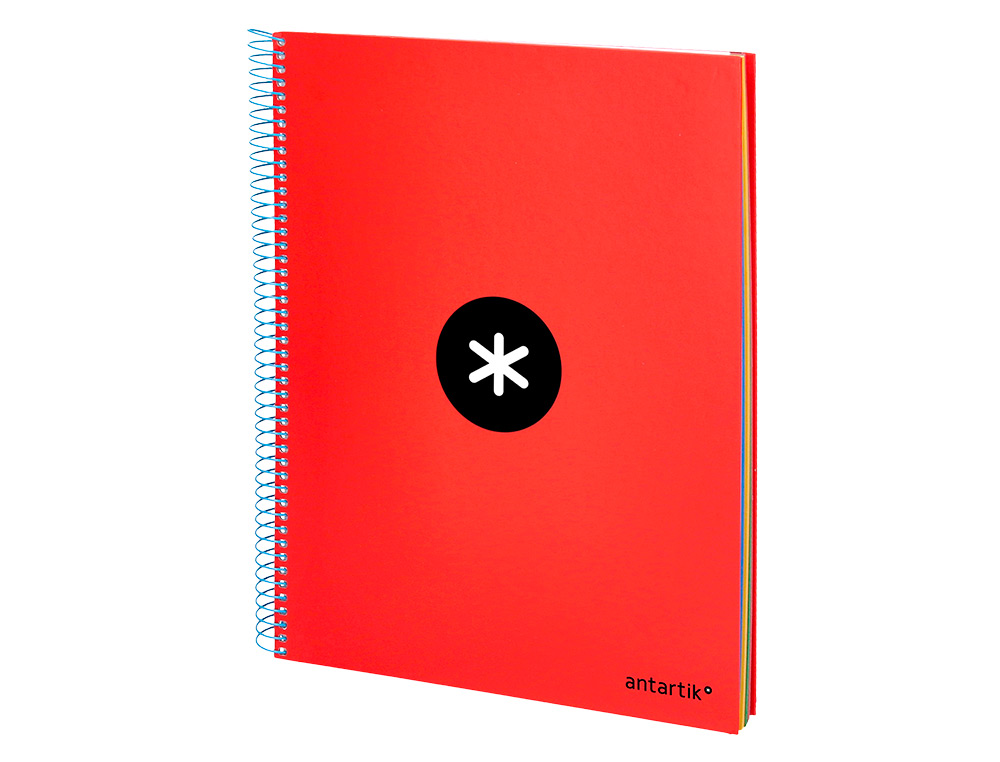 CADERNO ESPIRAL DIN A4 ANTARTIK CAPA FORRADA 120 F 100 GR PAUTADO 5 BANDAS DE CORES 4 FUROS CORES SORTIDAS