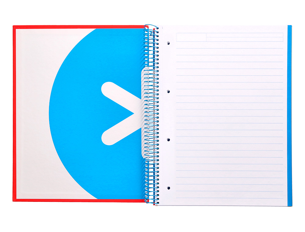 CADERNO ESPIRAL DIN A4 ANTARTIK CAPA FORRADA 120 F 100 GR PAUTADO 5 BANDAS DE CORES 4 FUROS CORES SORTIDAS