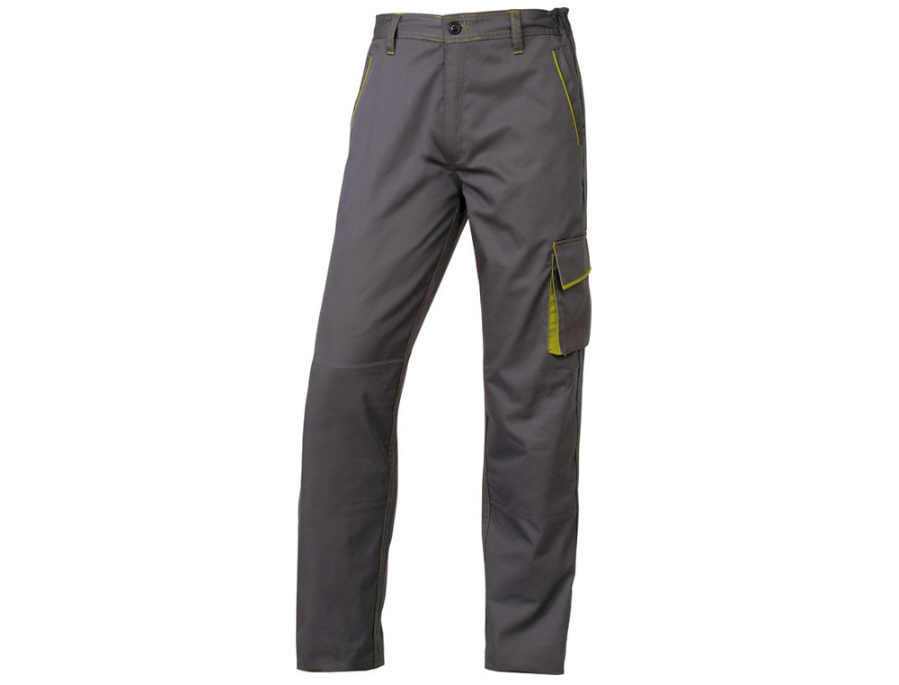 CALÇAS DELTAPLUS COM CINTURA AJUSTAVEL E 5 BOLSOS COR CINZA - VERDE TAMANHO M
