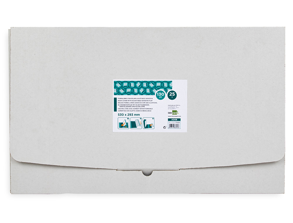 FORRA LIVROS LIDERPAPEL COM ABA AJUSTAVEL ADESIVO 293 X 530 MM