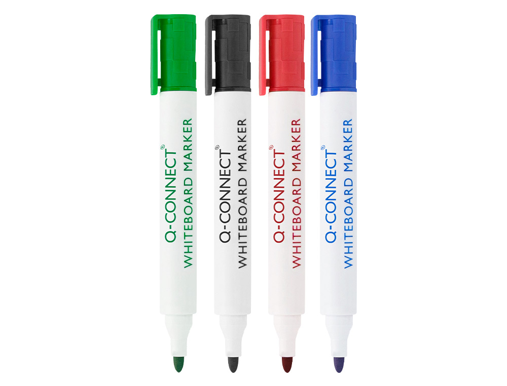 MARCADOR Q-CONNECT QUADRO BRANCO 10 CORES SORTIDAS PONTA REDONDA 3.0 MM