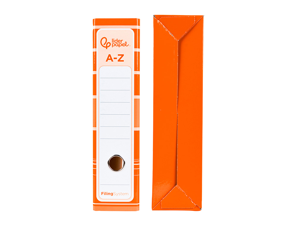 PASTA DE ARQUIVO DE ALAVANCA LIDERPAPEL FILING SYSTEM CARTAO FORRADO DIN A4 COM CAIXA LARANJA
