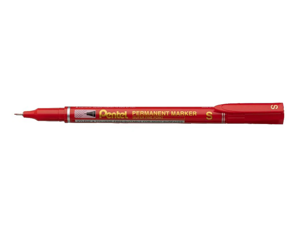 MARCADOR PENTEL PARA ACETATO RETROPROJECAO PERMANENTE NFS410 PONTA EXTRA FINA DE 0,64 MM COR VERMELHO
