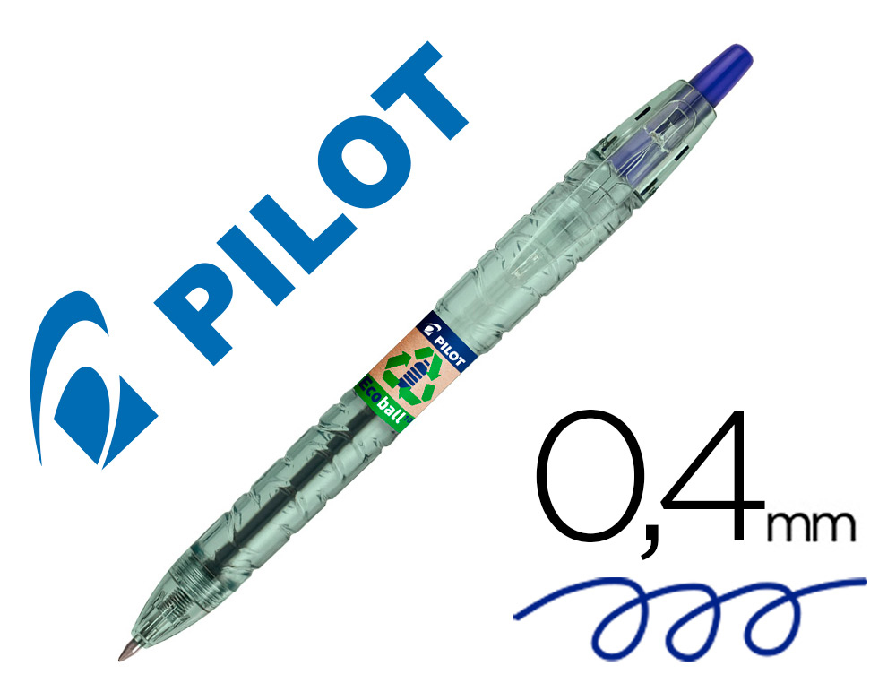 ESFEROGRAFICA PILOT ECOBALL PLASTICO RECICLADO TINTA DE OLEO PONTA DE ESFERA 1 MM COR AZUL