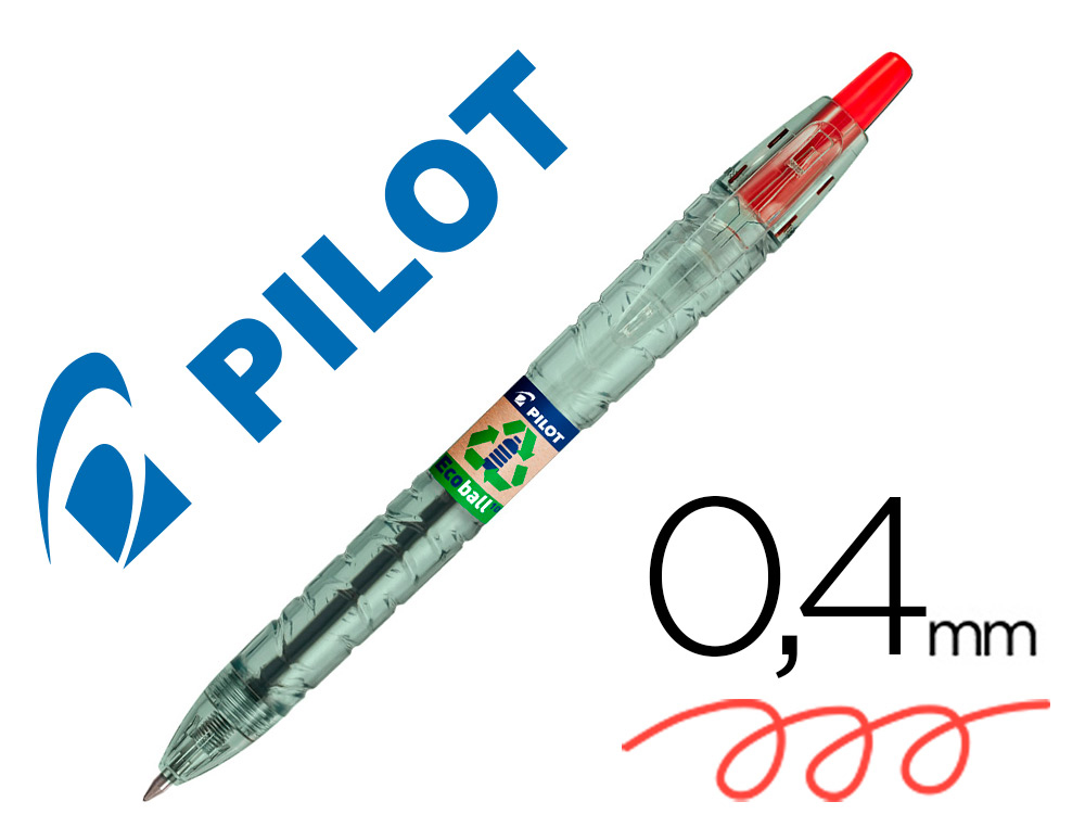 ESFEROGRAFICA PILOT ECOBALL PLASTICO RECICLADO TINTA DE OLEO PONTA DE ESFERA 1 MM COR VERMELHO