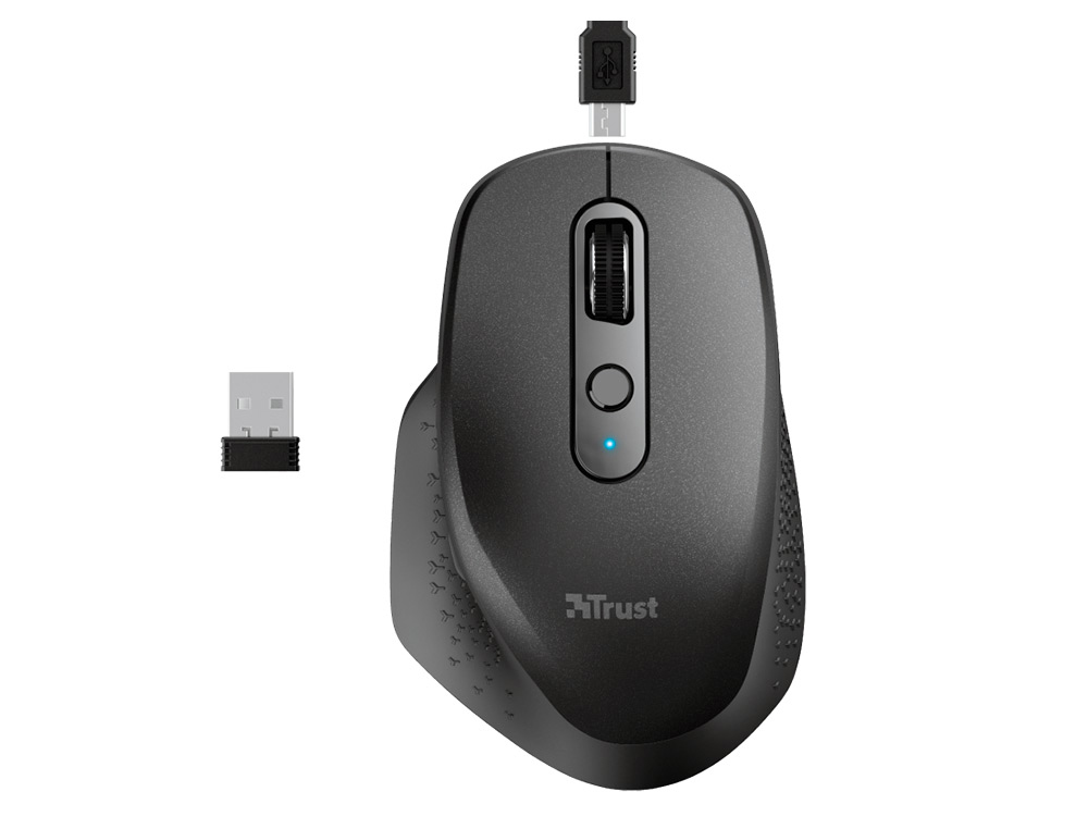 RATO TRUST OZAA OTICO SEM FIOS 2400DPI 6 BOTOES USB 2.0 PRETO