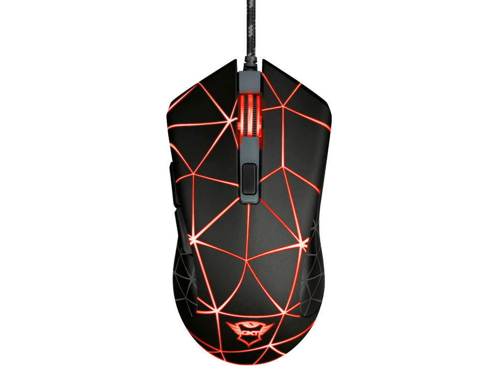 RATO TRUST GXT133 LOCX GAMING OTICO LUZES LED 800-4000 PPP 6 BOTOES USB 2.0 CABO 1,80 M COR PRETO