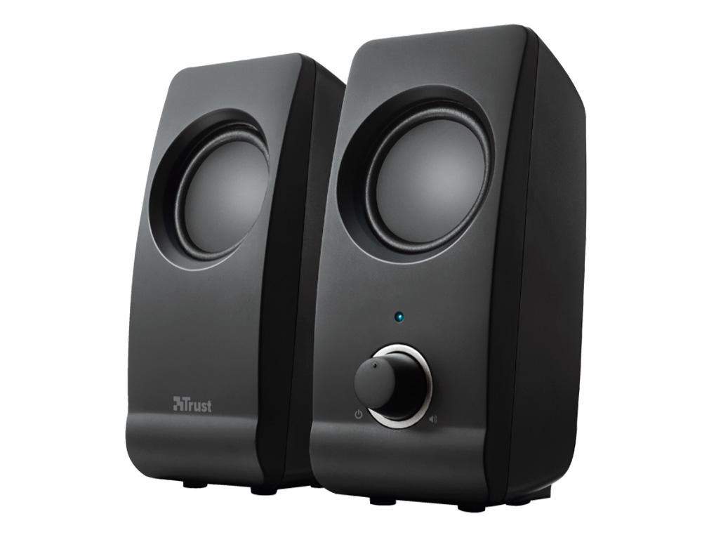 COLUNAS TRUST REMO 2.0 POTENCIA MAXIMA 16 W CONTROLO DE VOLUME CONEXAO USB 2.0 JACK 3.5 MM COR PRETO