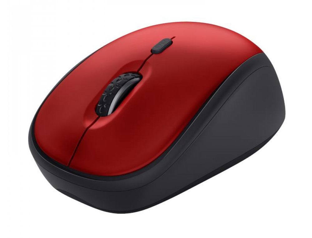 RATO TRUST YVI+ OTICO SEM FIOS ECO 4 BOTOES 800/1600 DPI USB 2.0 COR VERMELHO